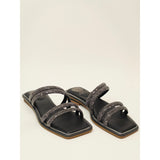 Vince Camuto Peomi Black Crystal-Strap Slide Sandals