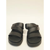 Gerry Choclo Black Women's Triple-Strap Slide Sandals
