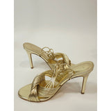 Marc Fisher Brista Womens Gold Strappy Lace Up Stiletto Heeled Sandals Size 9.5