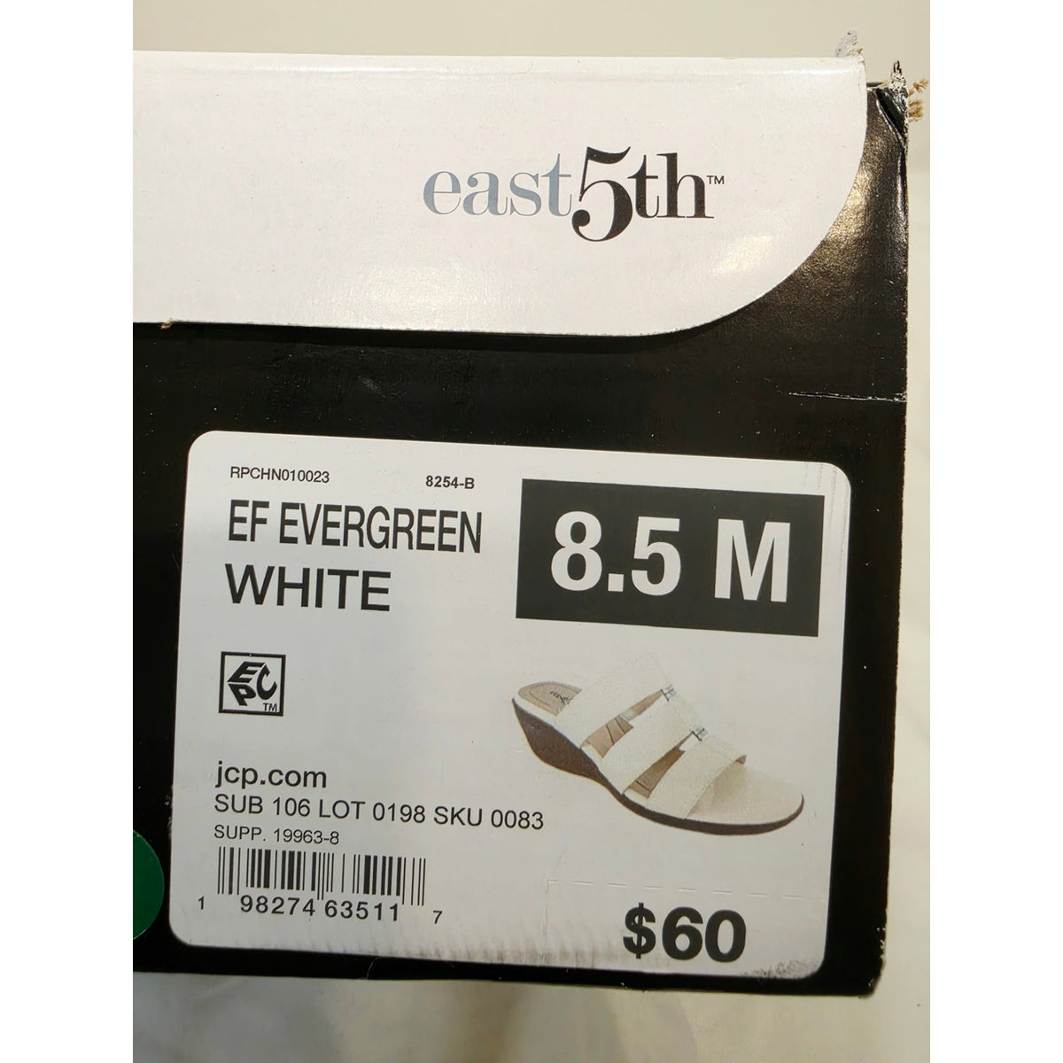 East 5th Evergreen White Strappy Slide Sandals