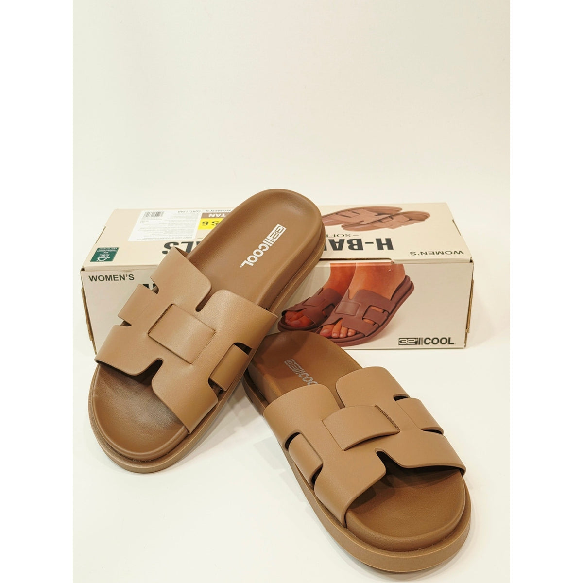 32 Degrees Cool H-Band Sandals Women’s Tan Cushioned Slide Sandals – Size 9
