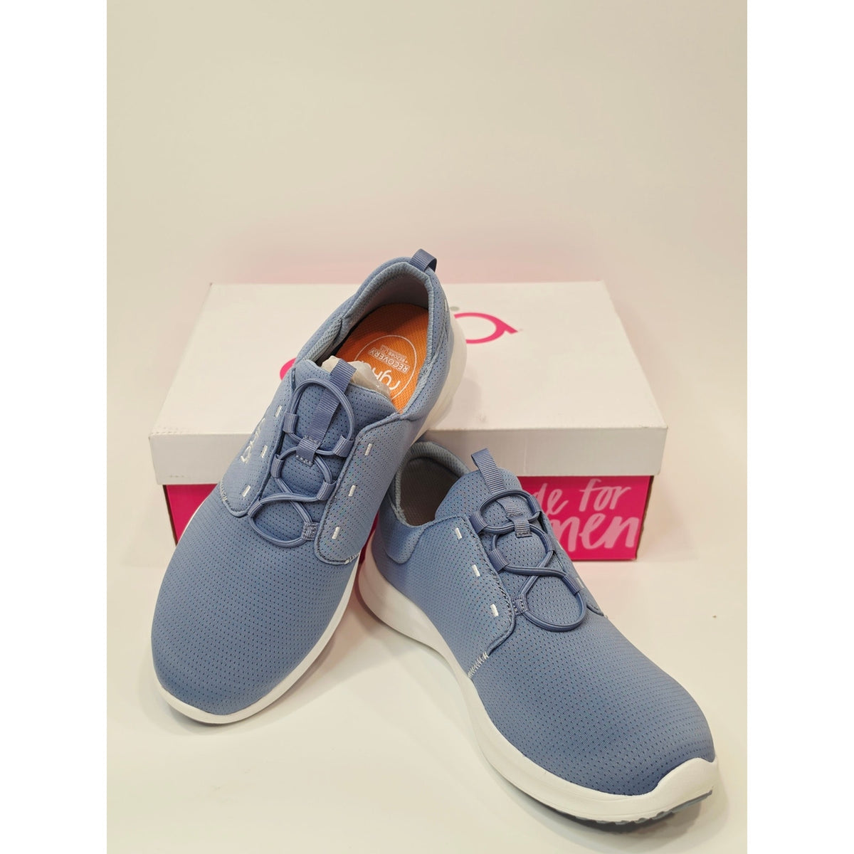 Ryka Women's Renew Recovery Washable Bungee Slip-On Sneakers Blue Wide Size 9.5