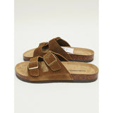 Khombu Ashville Women's Brown Suede Double Buckle Slide Sandals