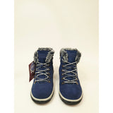 Muk Luks Walker Suede Lace-Up Hiker Boots in navy blue