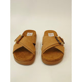 DV by Dolce Vita Usha/Rusha1 Women’s Tan Faux Suede Buckle Slide Sandals