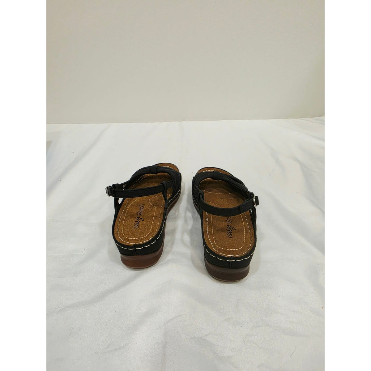 easy street Black Jupiter Knot-Front Slingback Sandals