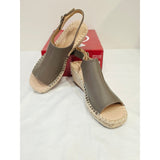 Journee Collection Crew Taupe Open-Toe Slingback Espadrille Wedges