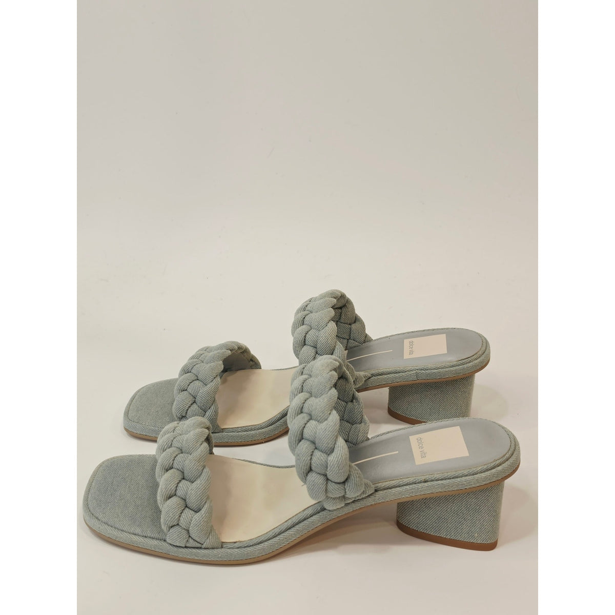 Dolce Vita Ronin Women’s Light Blue Denim Braided Heeled Sandals