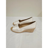 easy street White Jasper Peep-Toe Espadrille Wedges