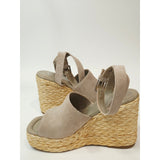 Marc Fisher Nelly Espadrille Wedge Sandals Natural Suade Women's Size 10