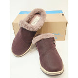 Clarks Cloudsteppers Breeze Myth Merlot Faux Fur Clogs US 7.5 Wide
