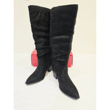 Journee Collection Kaleah Black Slouch Knee-High Block Heel Boots