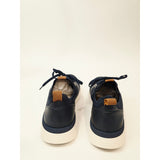 Izod Bannister Navy and Tan Low-Top Knit Lace-Up Sneakers
