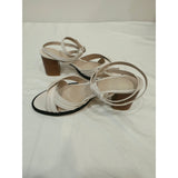 Journee Collection Cream Strappy Block Heel