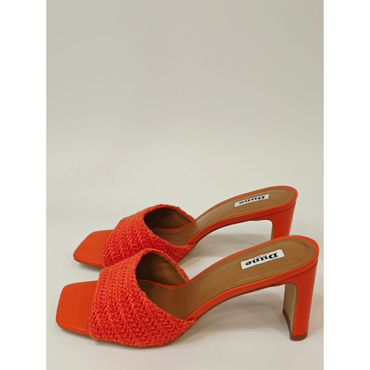 Dune London March Women’s Orange Woven Heeled Mules – Size EU 9/42 US 11