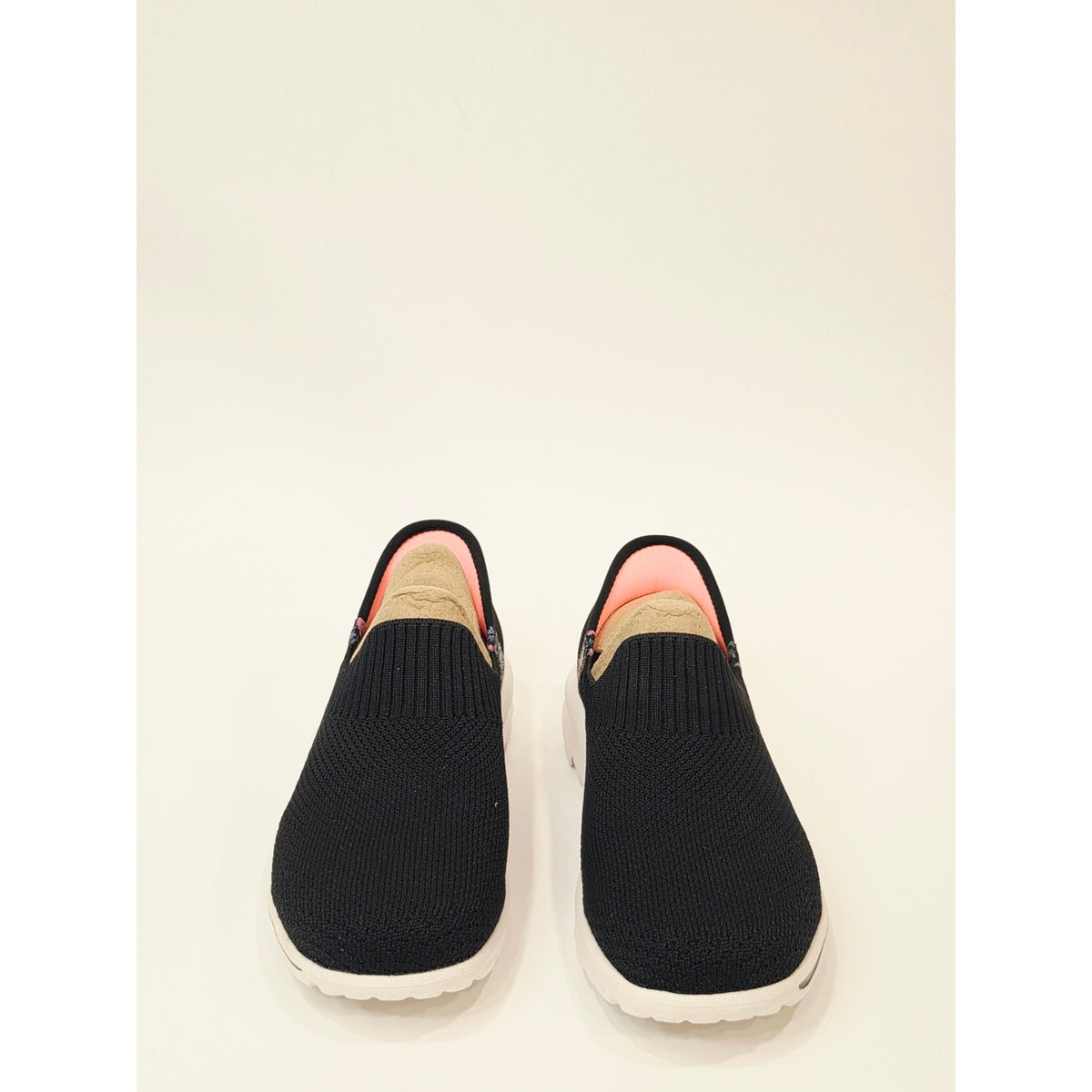 Skechers Go Walk Travel Tahiti Sunsumet Slip-On Knit Sneakers in Black