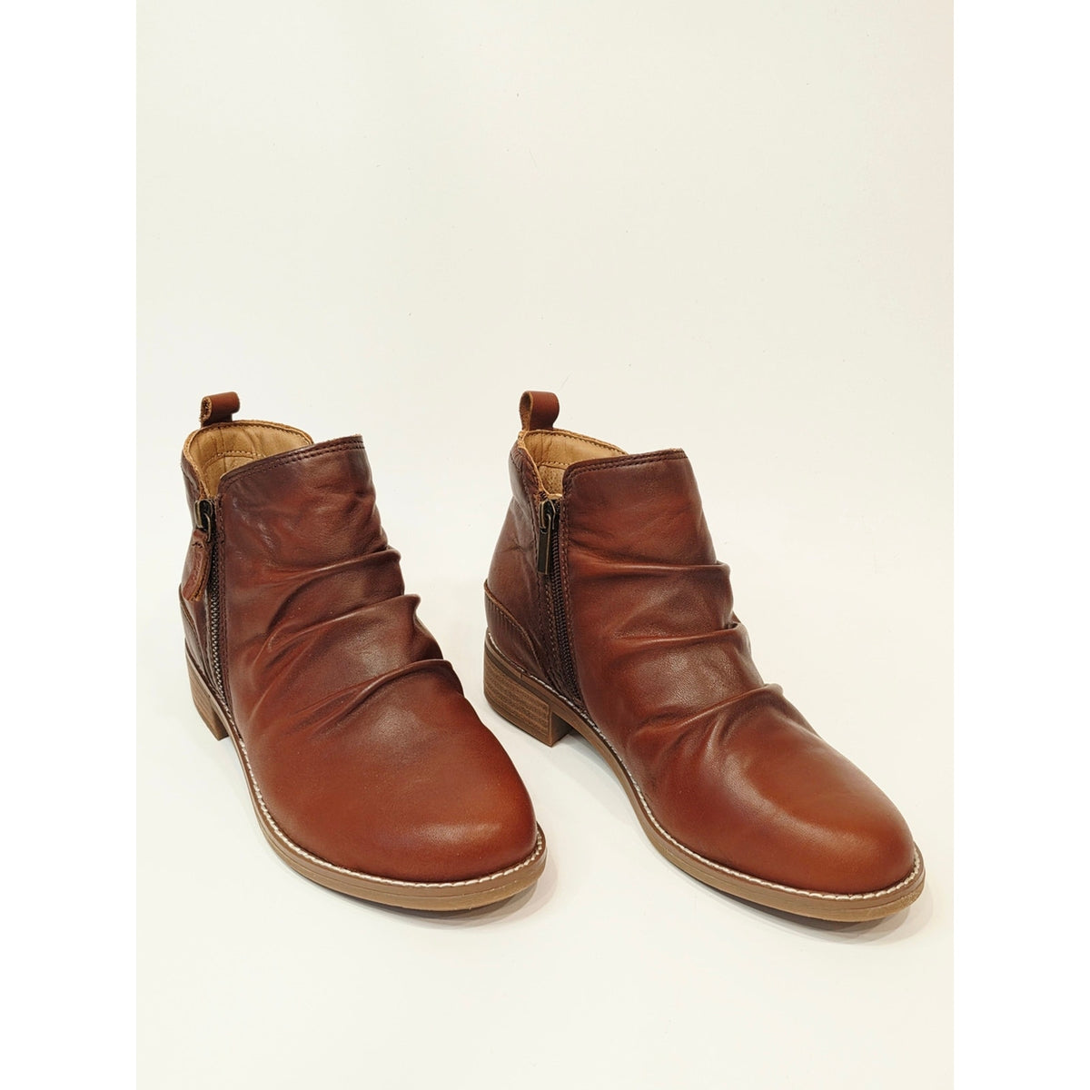 Earth Nadya Round Toe Ruched Casual Booties – Brown | 7.5W