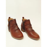 Earth Nadya Round Toe Ruched Casual Booties – Brown | 7.5W