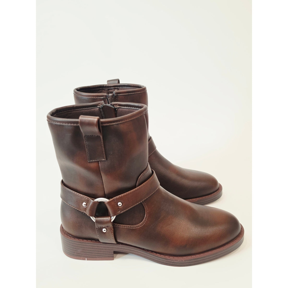 DV by Dolce Vita Pondo Moto Boots Women’s Brown Harness Mid-Calf Boots