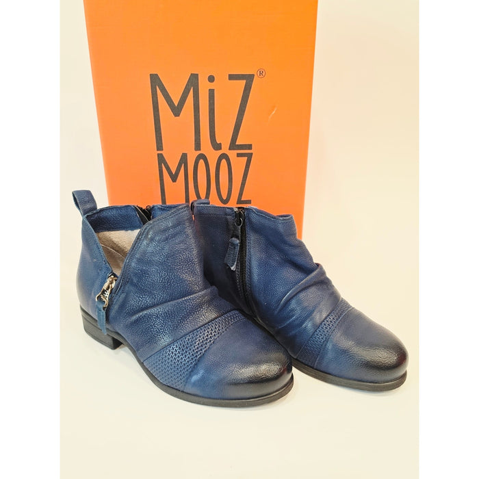 Miz Mooz Slinky Women's Navy Leather Ankle Boots