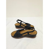 easy street Black Jupiter Knot-Front Slingback Sandals