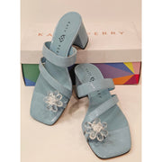 Katy Perry The Toolpiled Flower Sandal in Blue Block Heel Sandals Womens Size 7