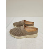 easy street Natural Aretha Laser-Cut Slip-On Mules