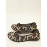 Clarks Cloudsteppers Washable Knit Bow Flats - Carly Hope Olive green Wide Size