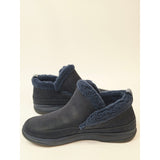 Clarks Cloudsteppers Breeze Park Women Navy Faux Fur Slip On Ankle Boots Size 10