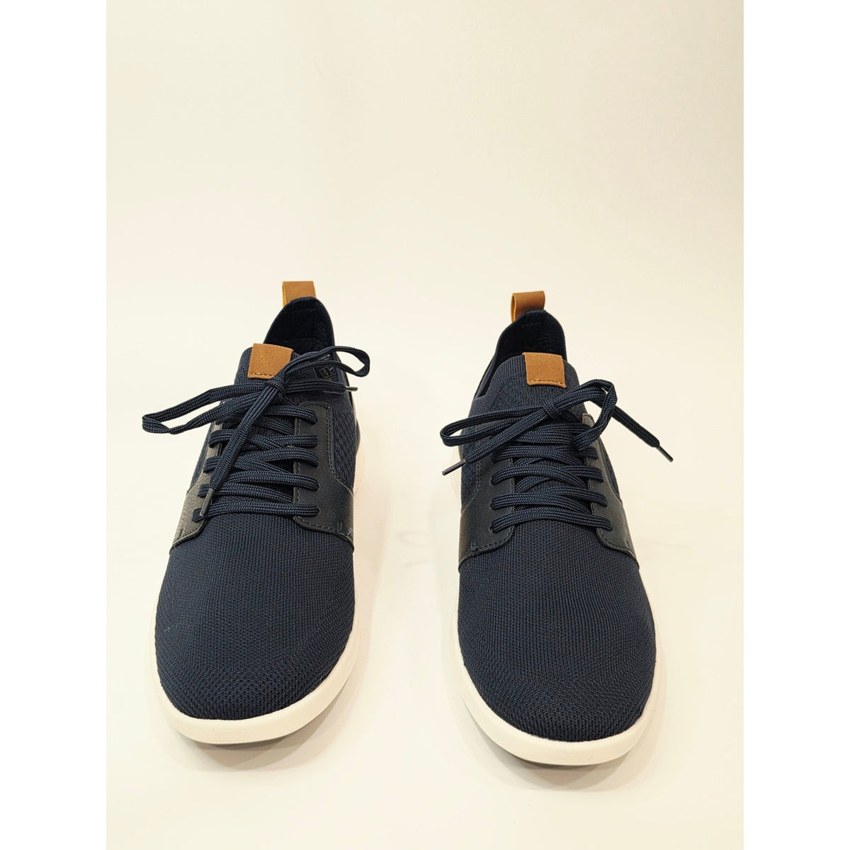 Izod Bannister Navy and Tan Low-Top Knit Lace-Up Sneakers