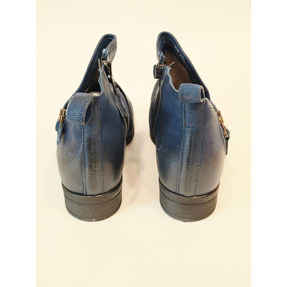 Miz Mooz Slinky Women's Navy Leather Ankle Boots