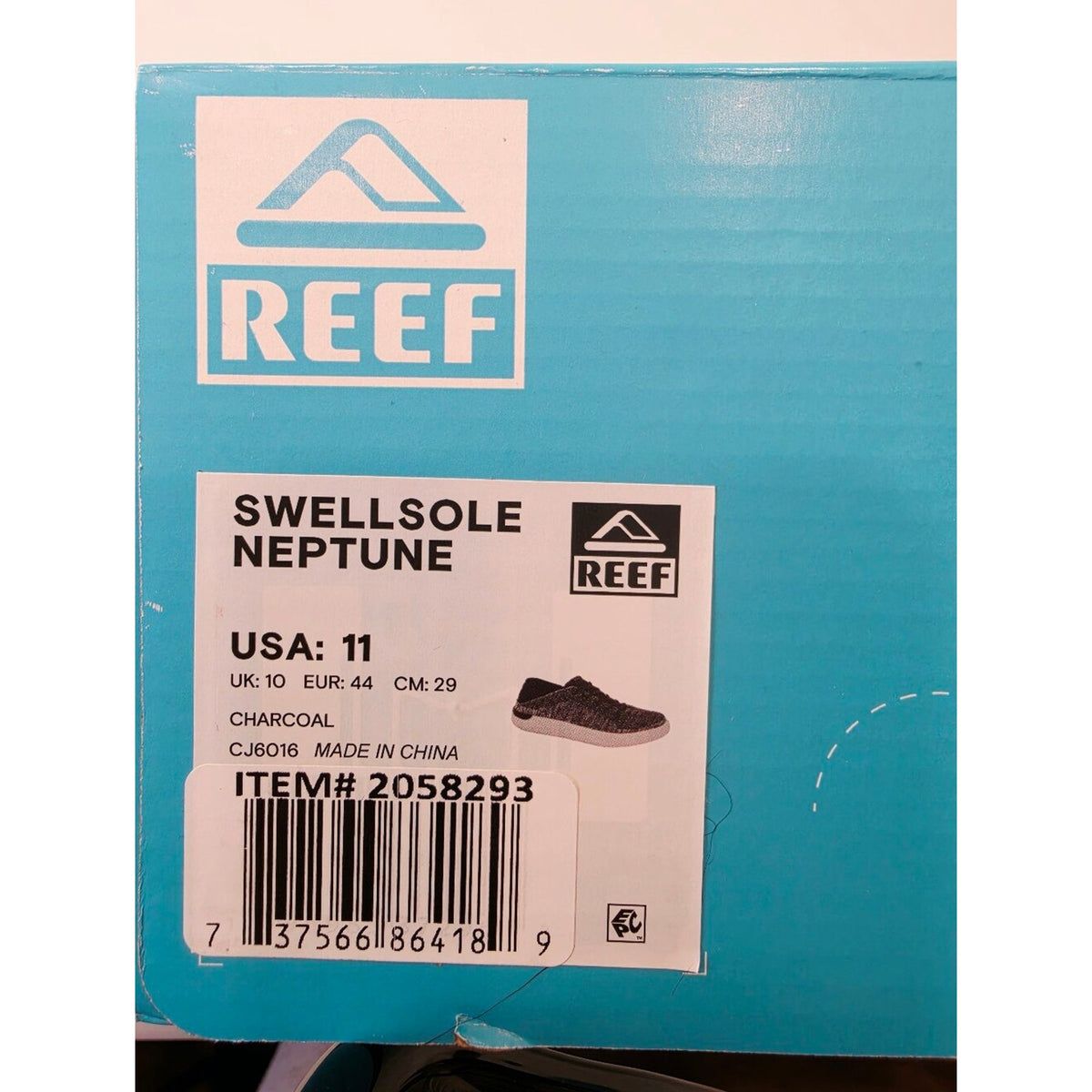 Reef Men's Swellsole Neptune Charcoal Black & White Knit Low-Top Sneakers