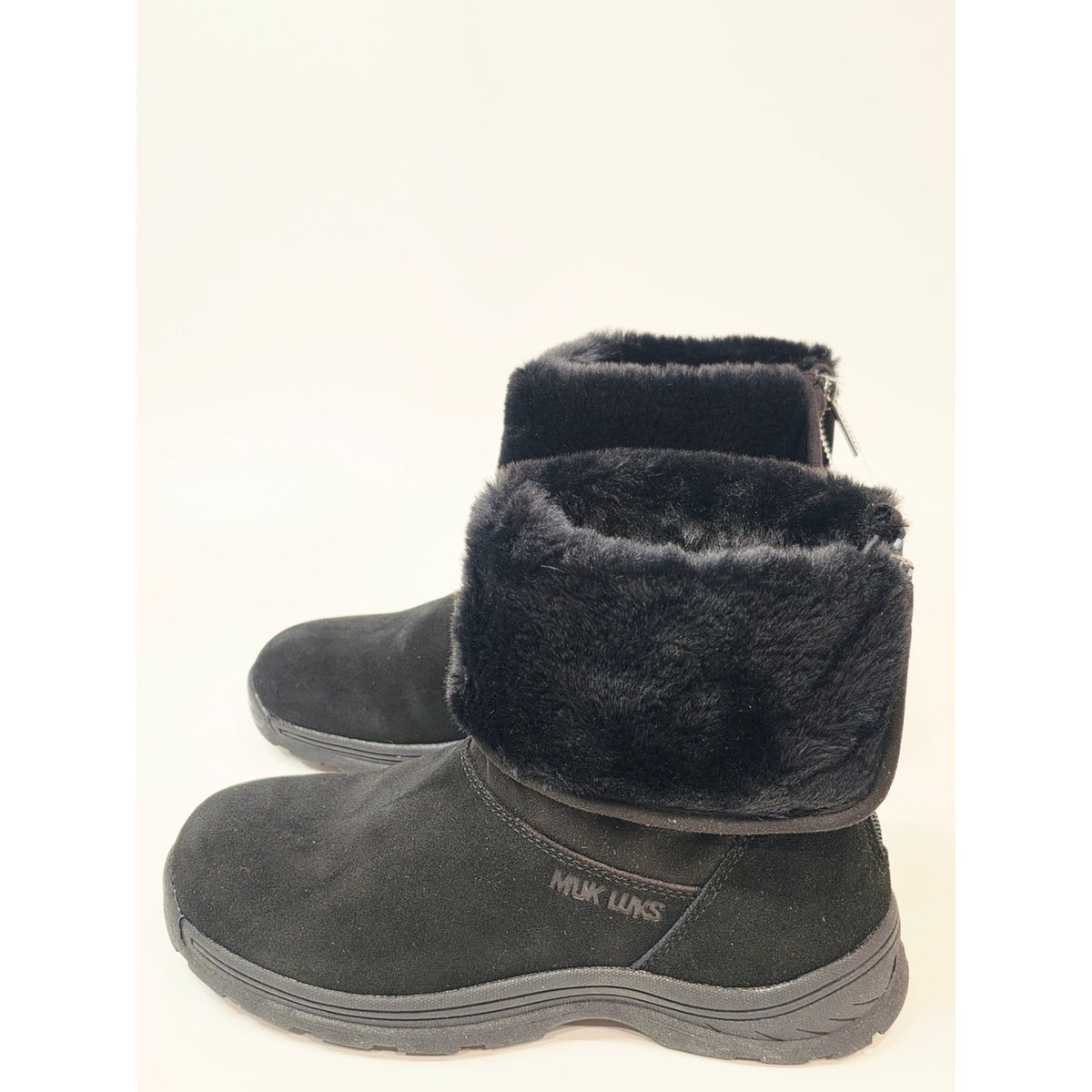 Muk Luks Ariel Water-Repellent Suede Winter Boots in black Wide Size