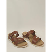 Anne Klein Lalasa Women’s Cognac Strappy Wedge Sandals with Buckle