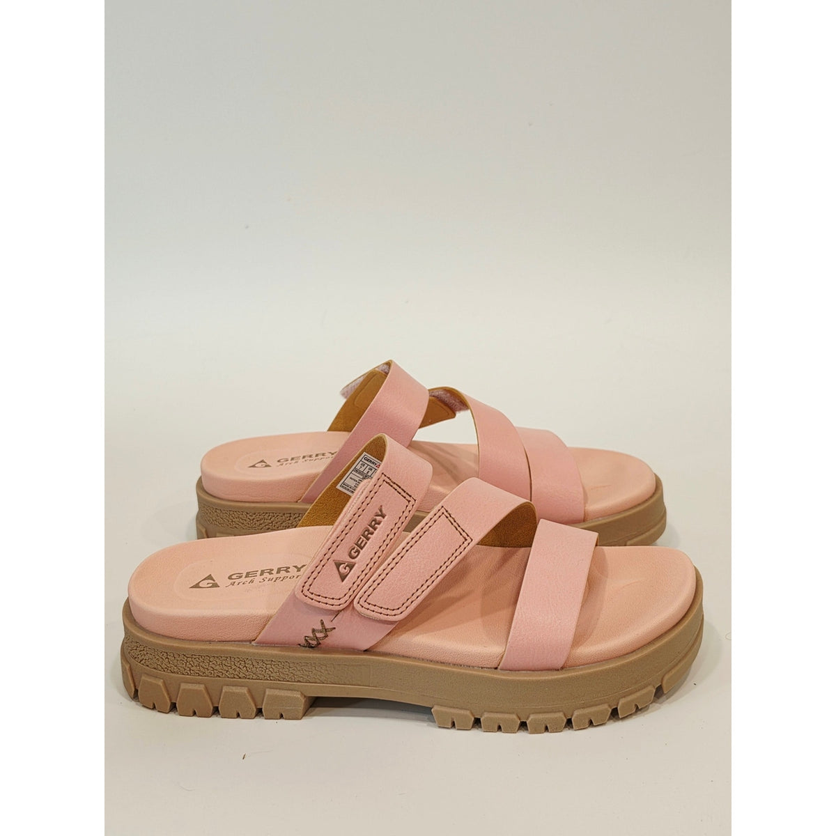 Gerry Choclo Blush Pink Platform Slide Sandals for Women