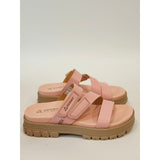 Gerry Choclo Blush Pink Platform Slide Sandals for Women