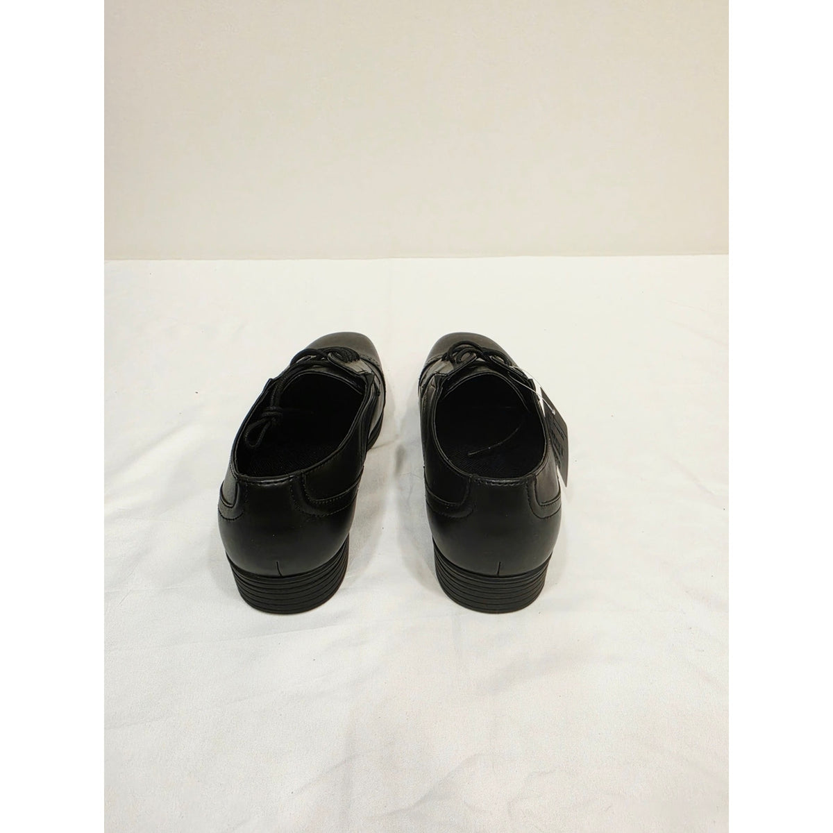 Stafford Black Dane Jr. Cap-Toe Lace-Up Dress Oxfords
