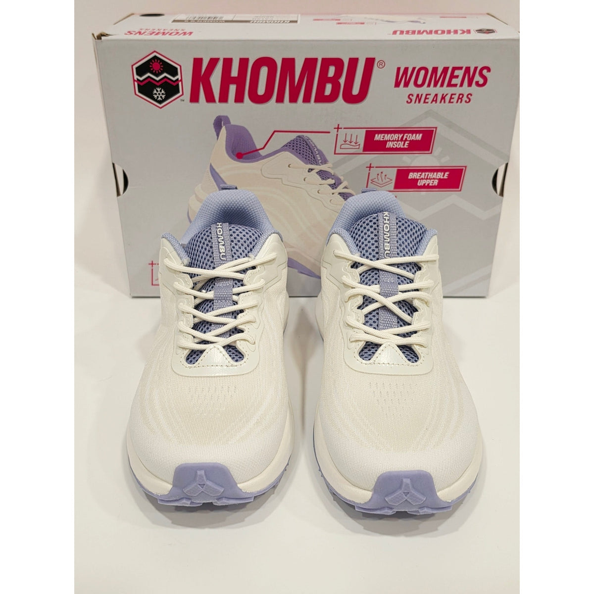 Khombu Women's Patan Off White and Lavender Sneakers