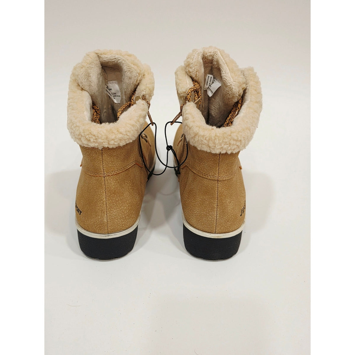 JSport Bluestone Tan Cozy Faux-Shearling Lace-Up Boots