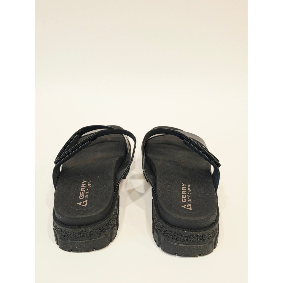 Gerry Choclo Black Women's Triple-Strap Slide Sandals