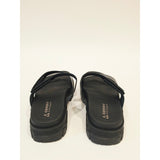 Gerry Choclo Black Women's Triple-Strap Slide Sandals