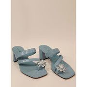 Katy Perry The Toolpiled Flower Sandal in Blue Block Heel Sandals Womens Size 7
